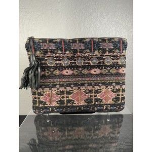 Sole Society Woven Clutch Zip Bag